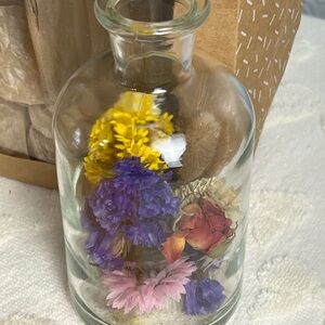 Dried Floral Vase & Six Candles by Wildflowers